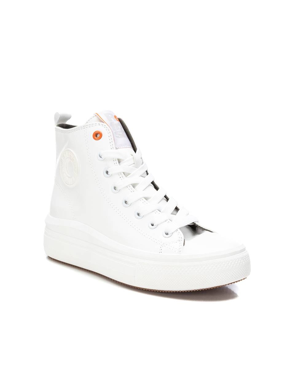 Botines de mujer deportivos con puntera de goma - Refresh - Blanco Blanco-3
