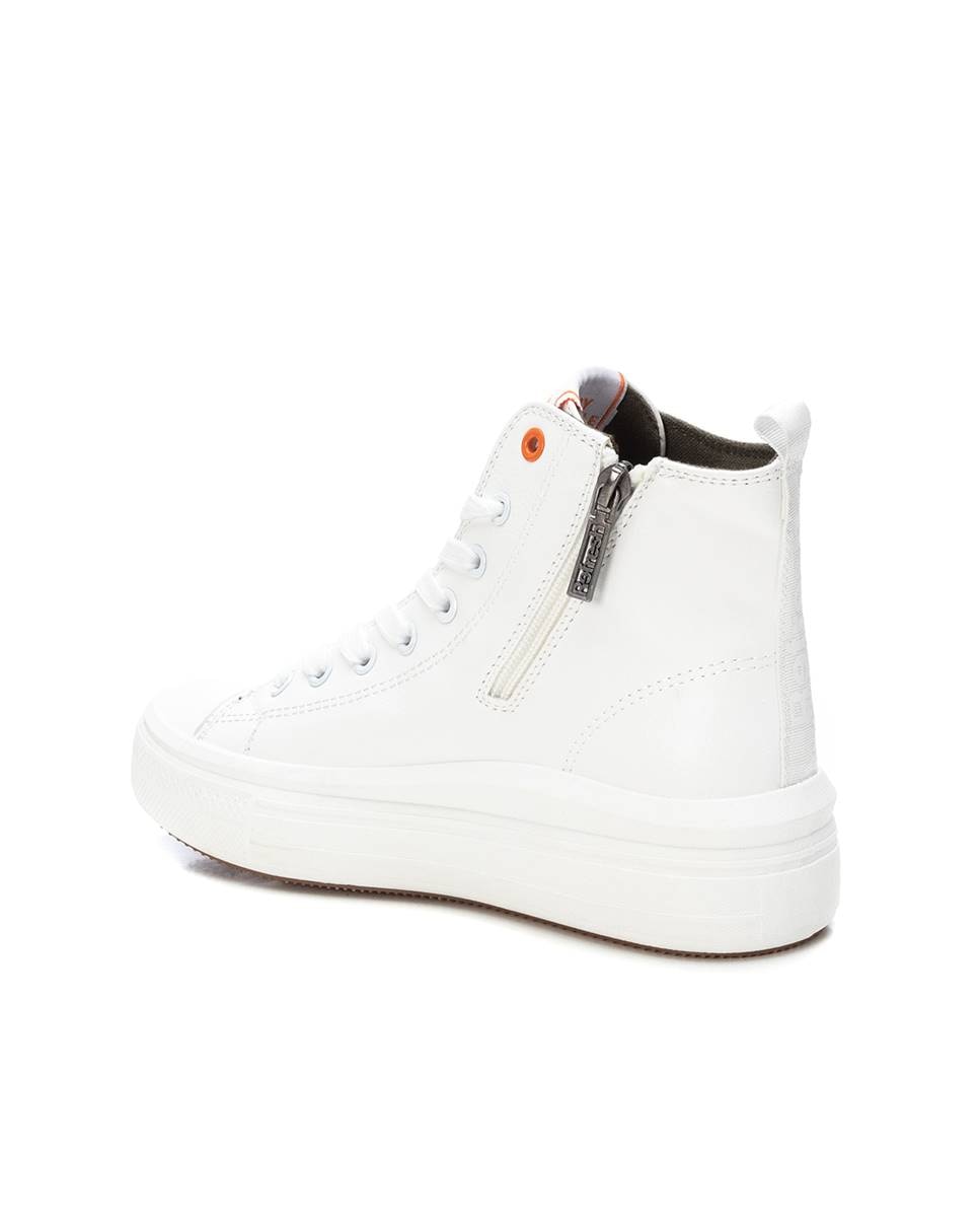 Botines de mujer deportivos con puntera de goma - Refresh - Blanco Blanco-2