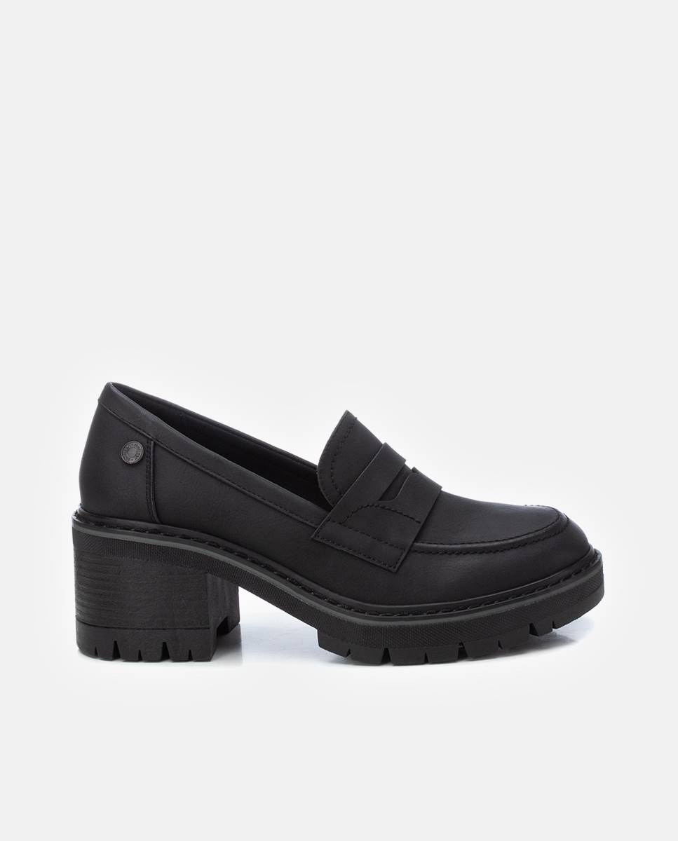 Mocasín de mujer con tacón - Refresh - Negro Negro-1