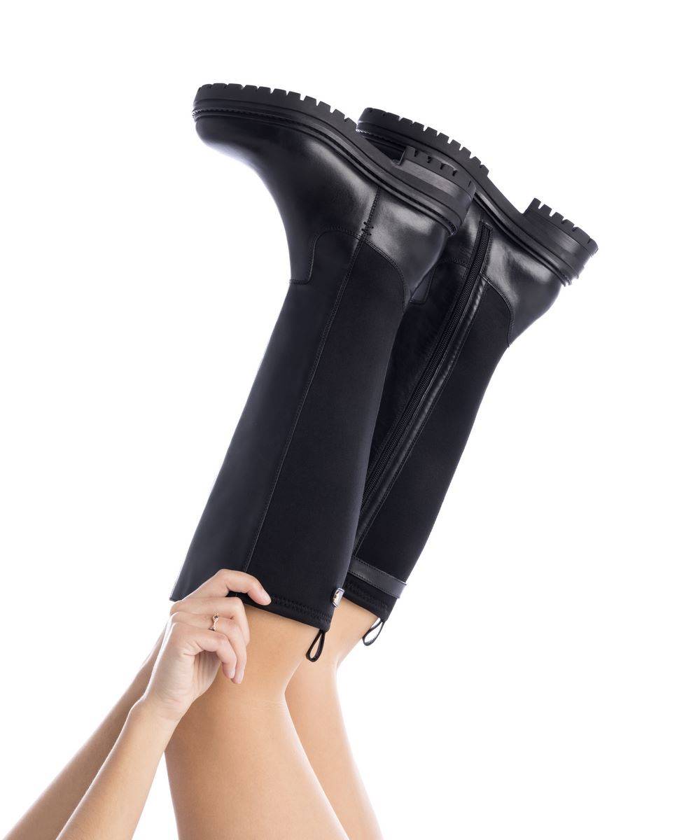 Bota de mujer con cremallera de piel - Carmela - Negro Negro-2