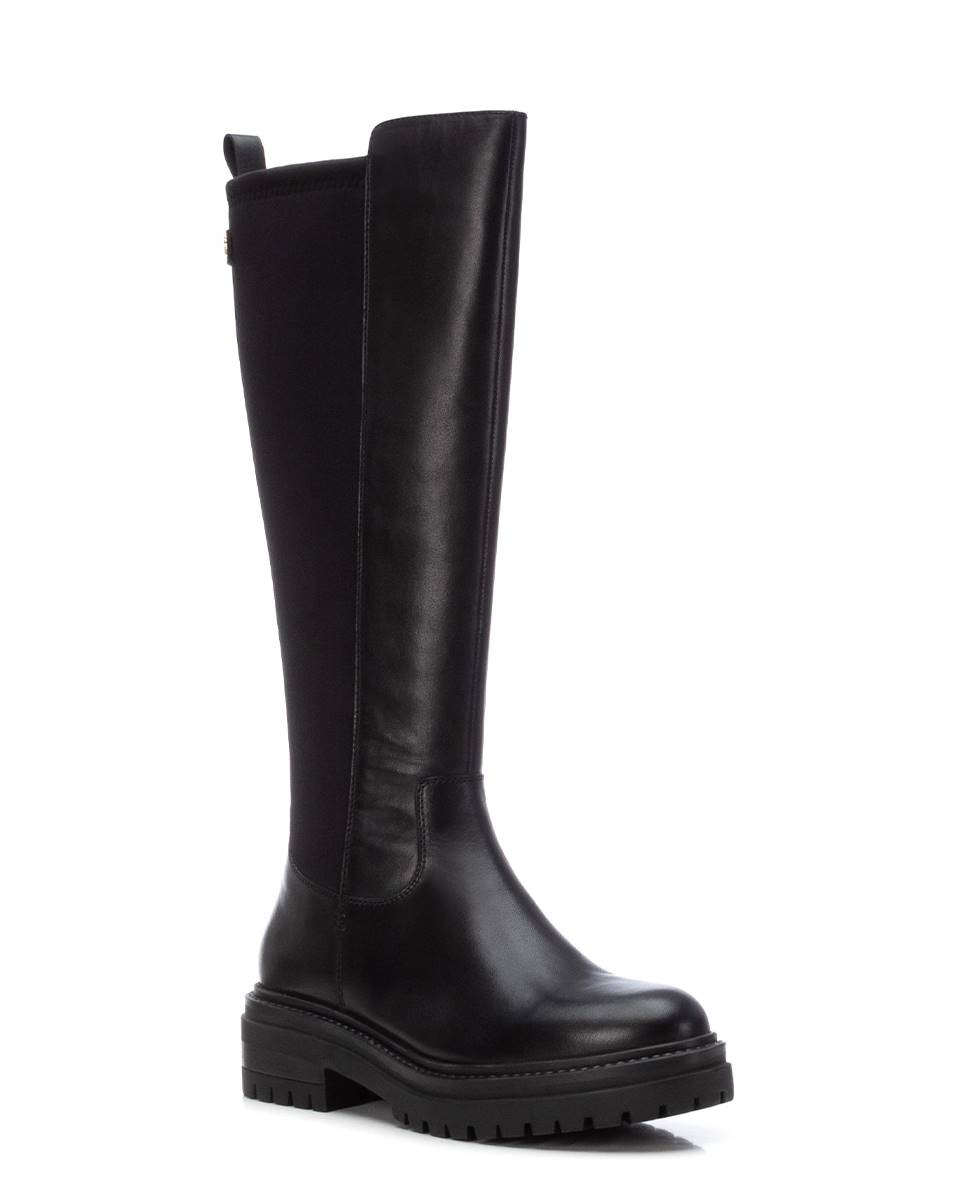 Bota de mujer con cremallera de piel - Carmela - Negro Negro-3