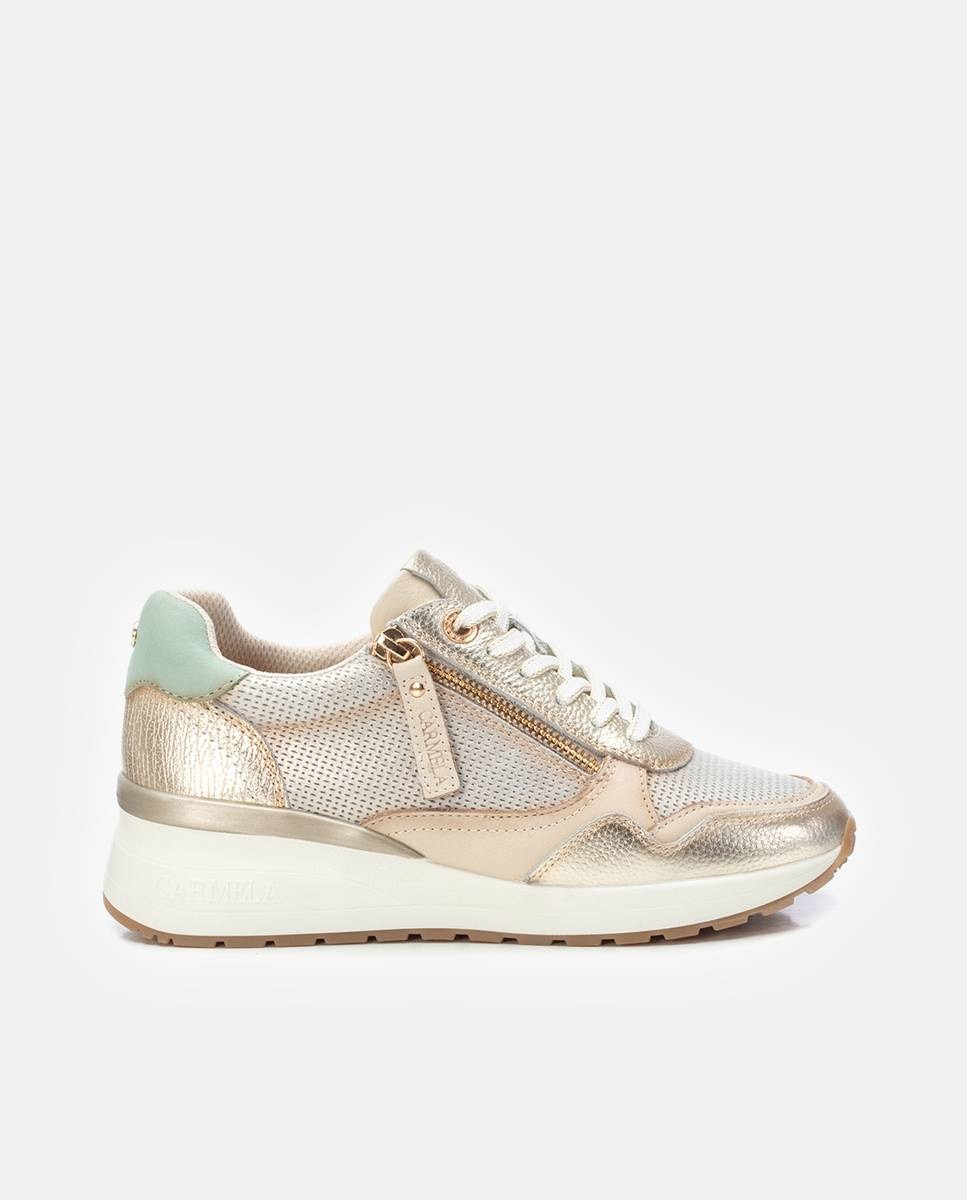 Carmela - Zapatillas de piel de mujer con cremallera.