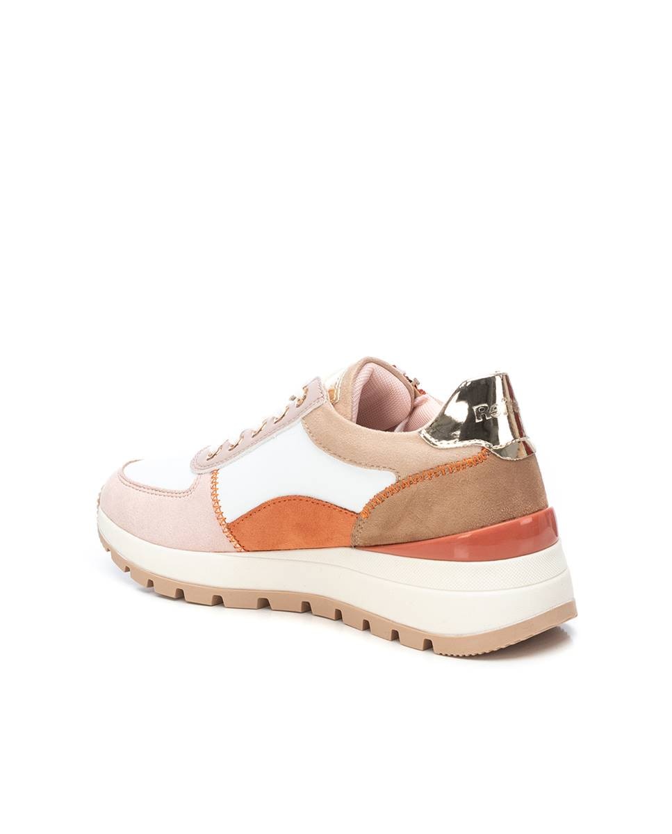 Zapatillas básicas de mujer con cordones y cremallera lateral - Nude Nude-4