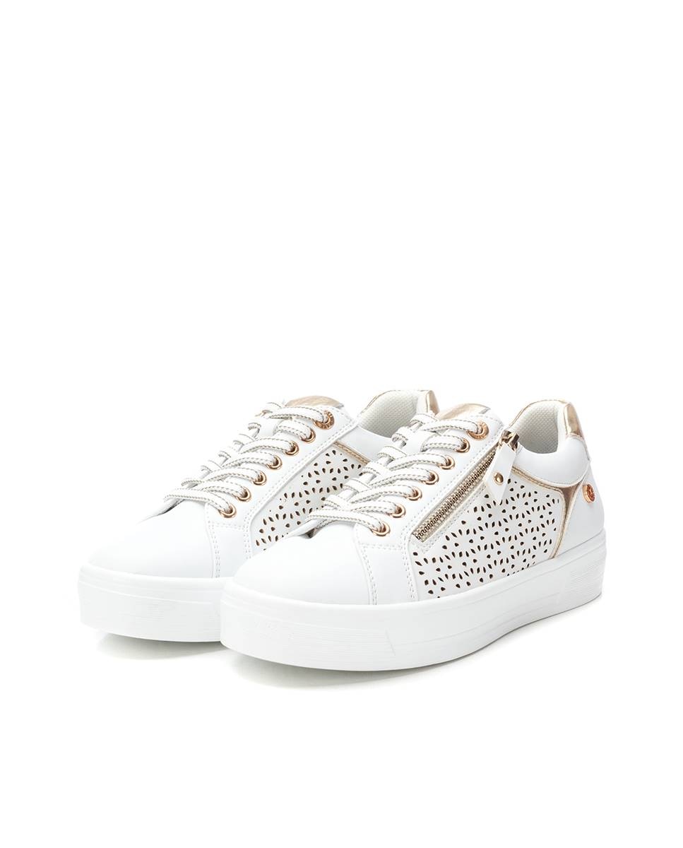 Zapatillas de mujer con cordones y cremallera lateral - Xti - Blanco Blanco-3