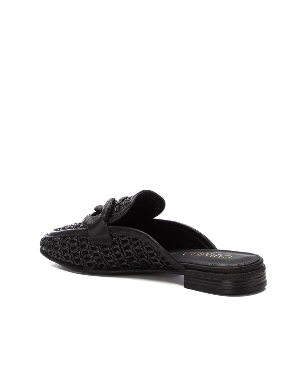 Zuecos planos de mujer de rejilla - Carmela - Negro Negro-4