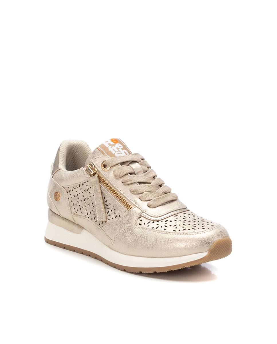 Zapatillas deportivas de mujer con cremallera - Refresh - Oro Oro-3
