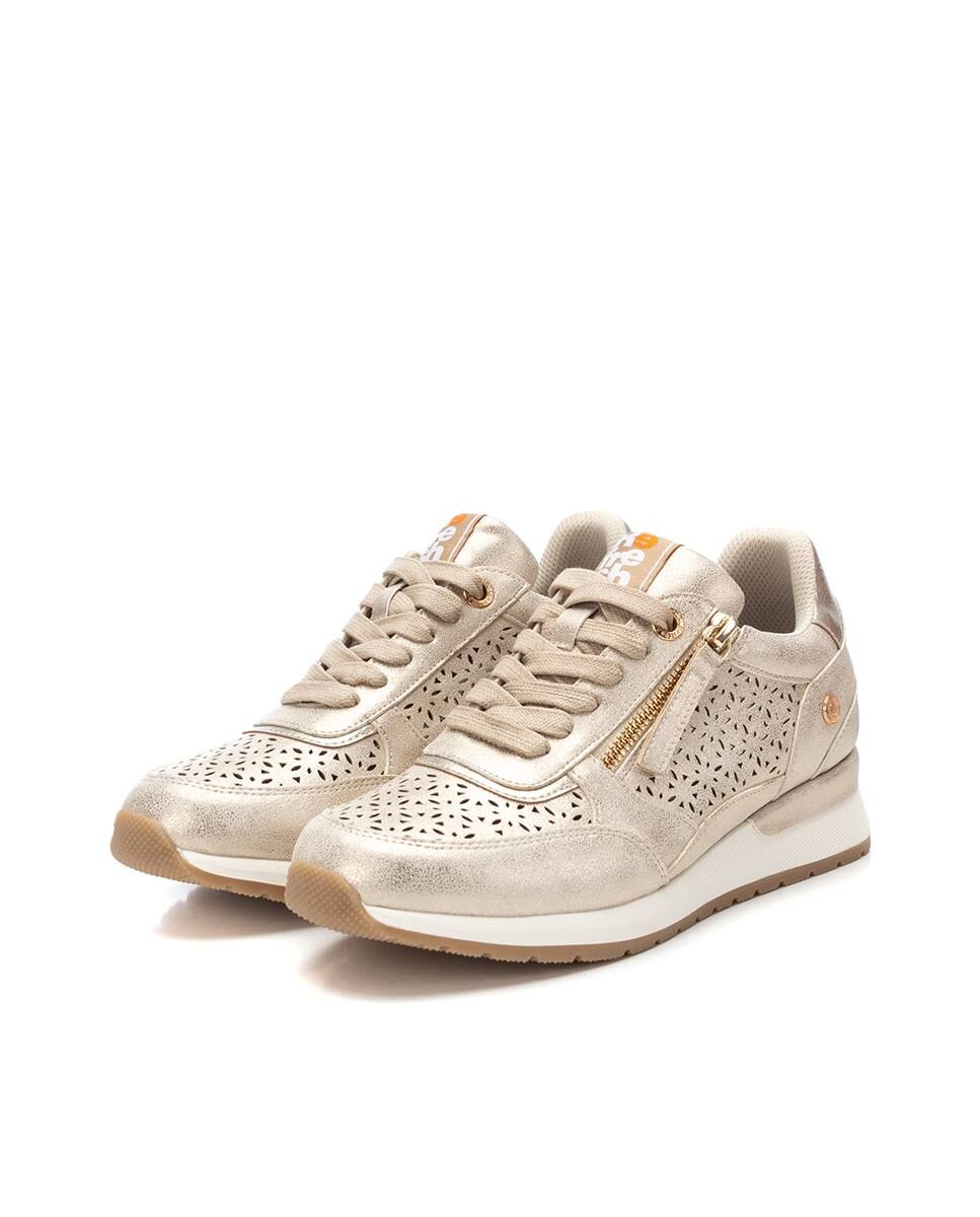 Zapatillas deportivas de mujer con cremallera - Refresh - Oro Oro-5