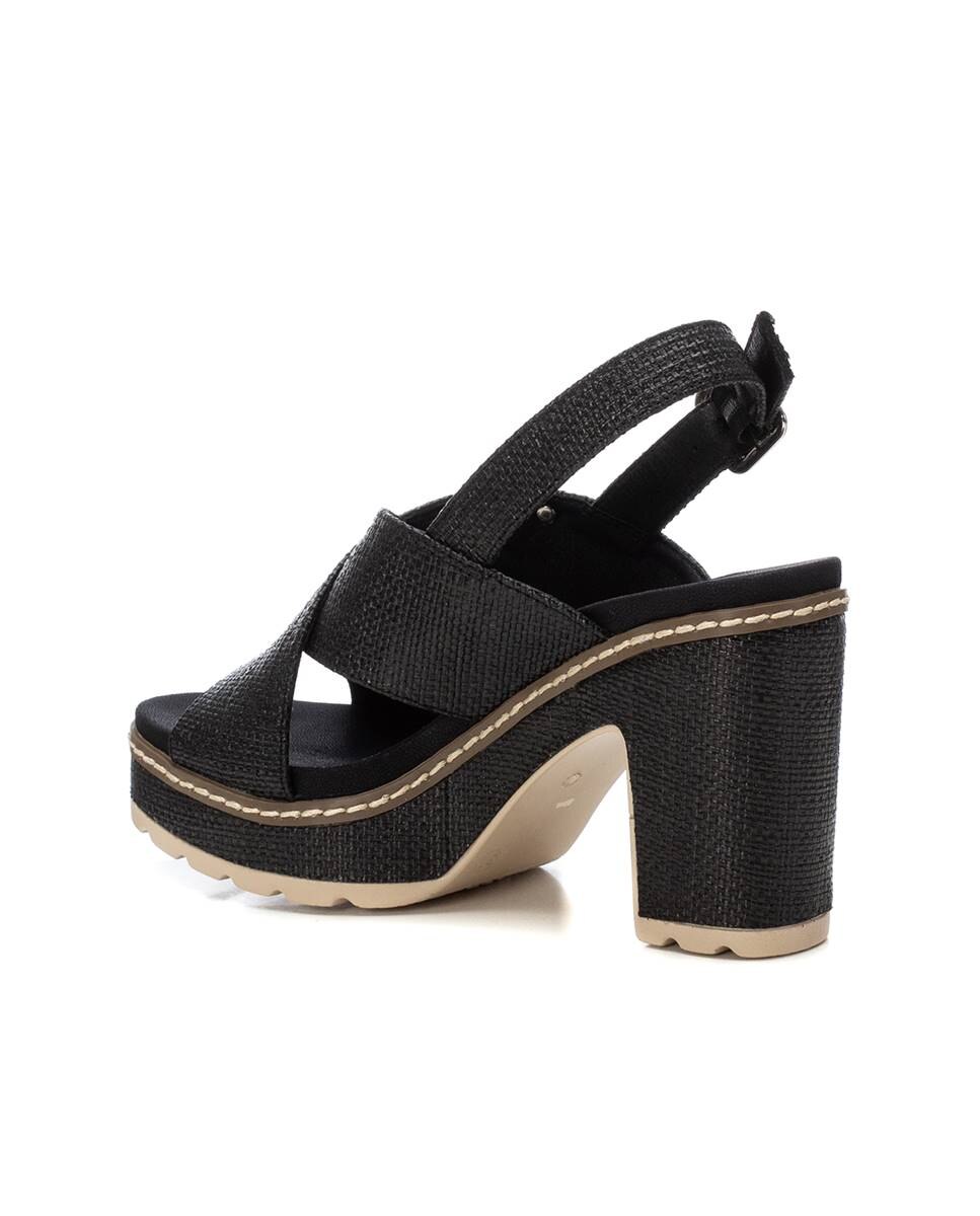 Sandalias de tacón de mujer con cierre de hebilla - Refresh - Negro Negro-4