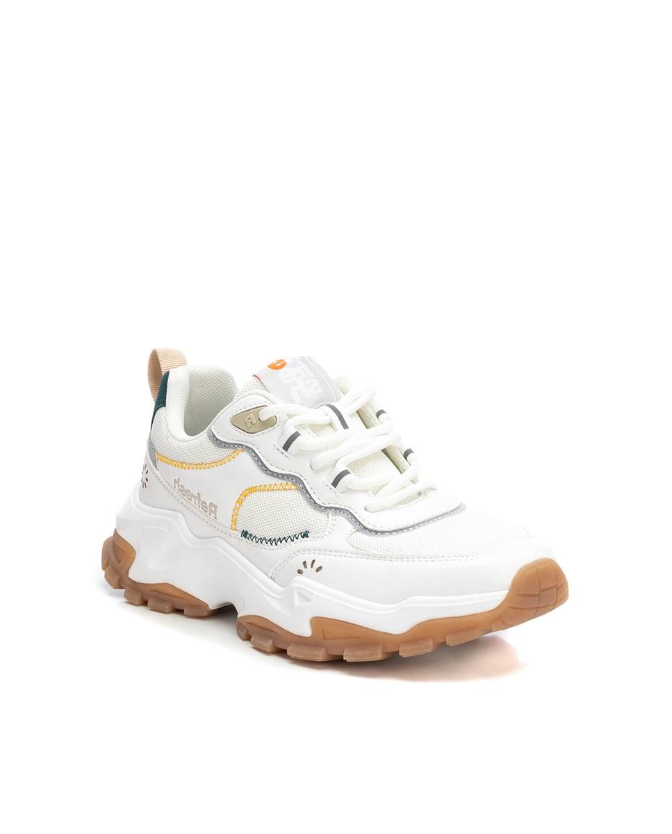 Zapatillas básicas de mujer con doble suela - Blanco Blanco-3