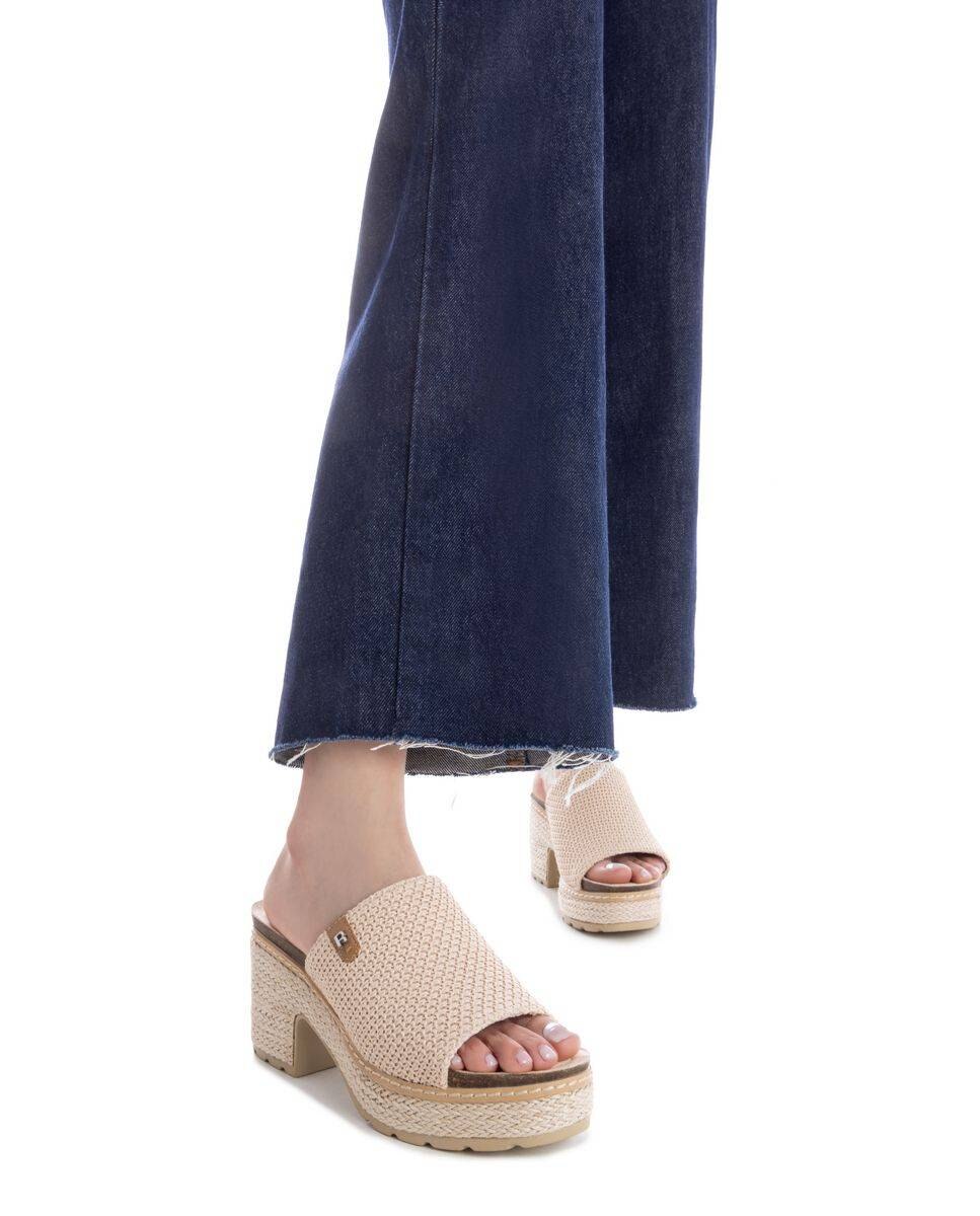 Sandalias de tacón sin cierre y pala ancha - Refresh - Beige Beige-2