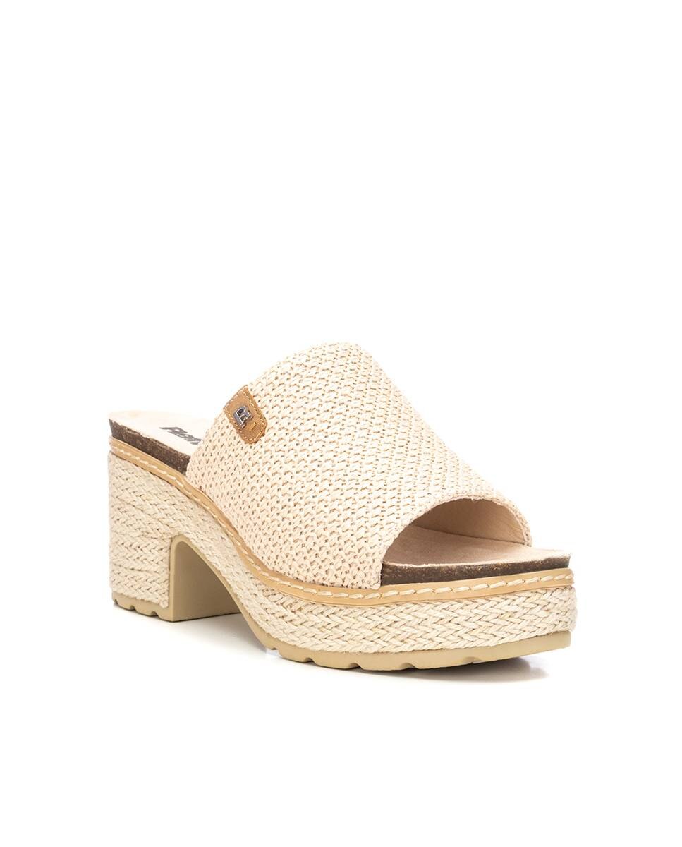 Sandalias de tacón sin cierre y pala ancha - Refresh - Beige Beige-3