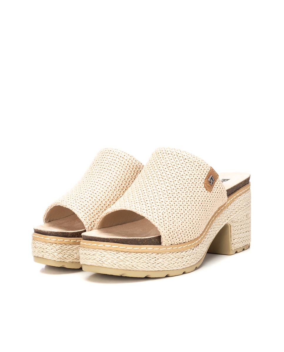Sandalias de tacón sin cierre y pala ancha - Refresh - Beige Beige-5