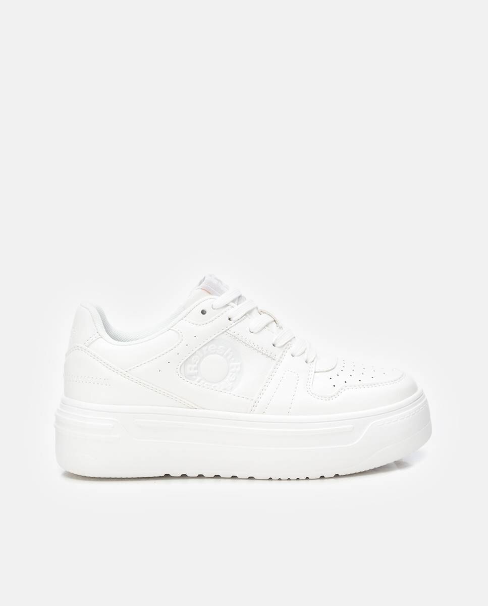 Zapatillas de lona de mujer con cordones - Refresh - Blanco Blanco-1