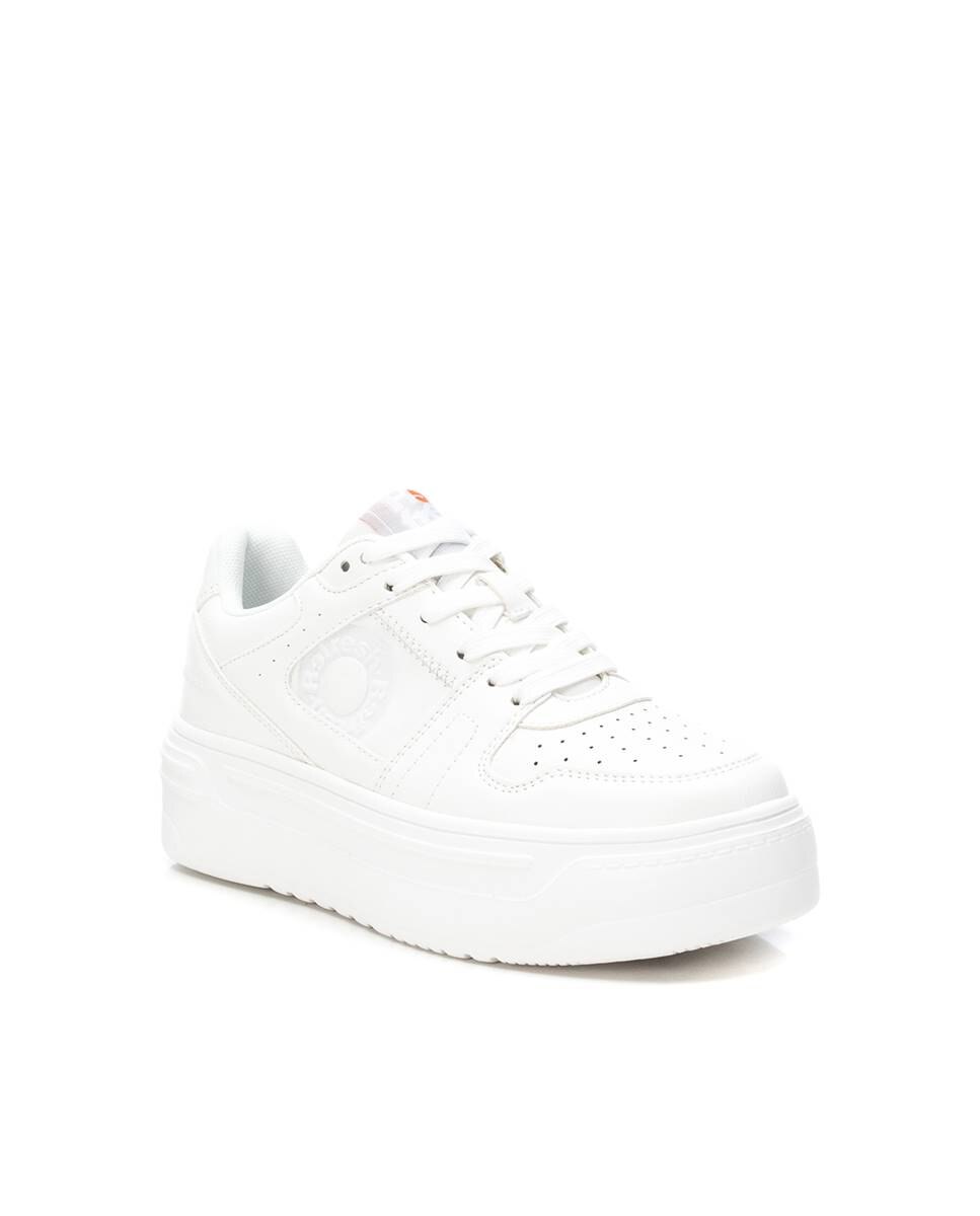 Zapatillas de lona de mujer con cordones - Refresh - Blanco Blanco-3