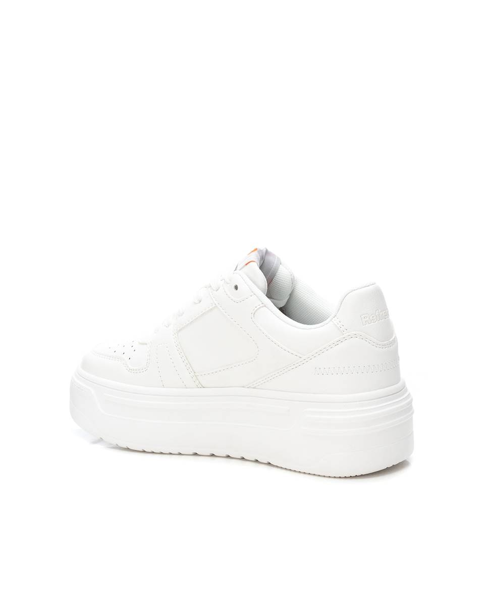 Zapatillas de lona de mujer con cordones - Refresh - Blanco Blanco-4