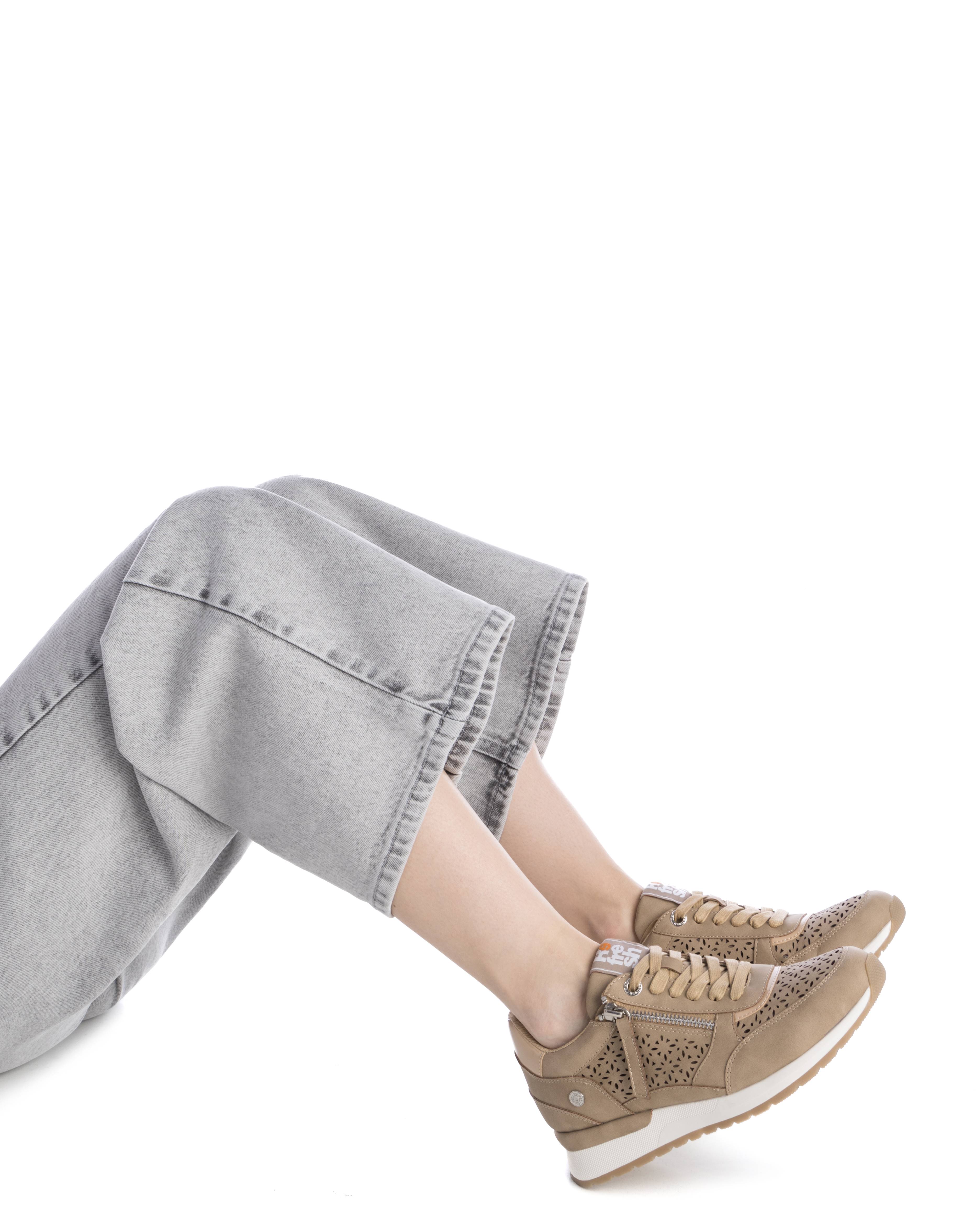 Zapatillas deportivas de mujer con cremallera - Refresh - Beige Beige-3