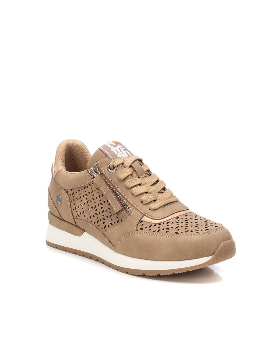 Zapatillas deportivas de mujer con cremallera - Refresh - Beige Beige-2