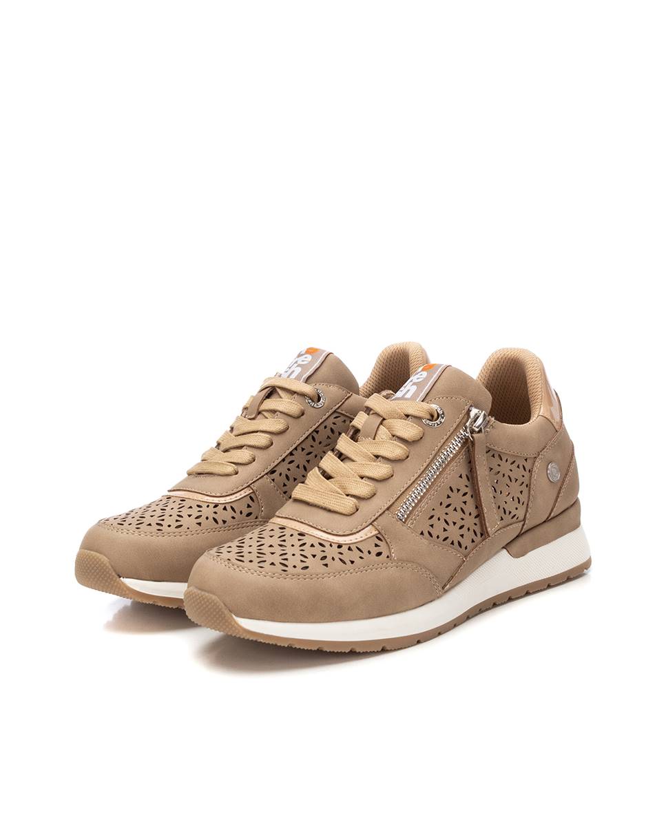 Zapatillas deportivas de mujer con cremallera - Refresh - Beige Beige-5