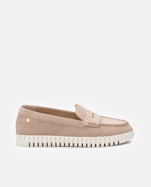 Imagen 0 de Mocasines de mujer de piel con suela de goma