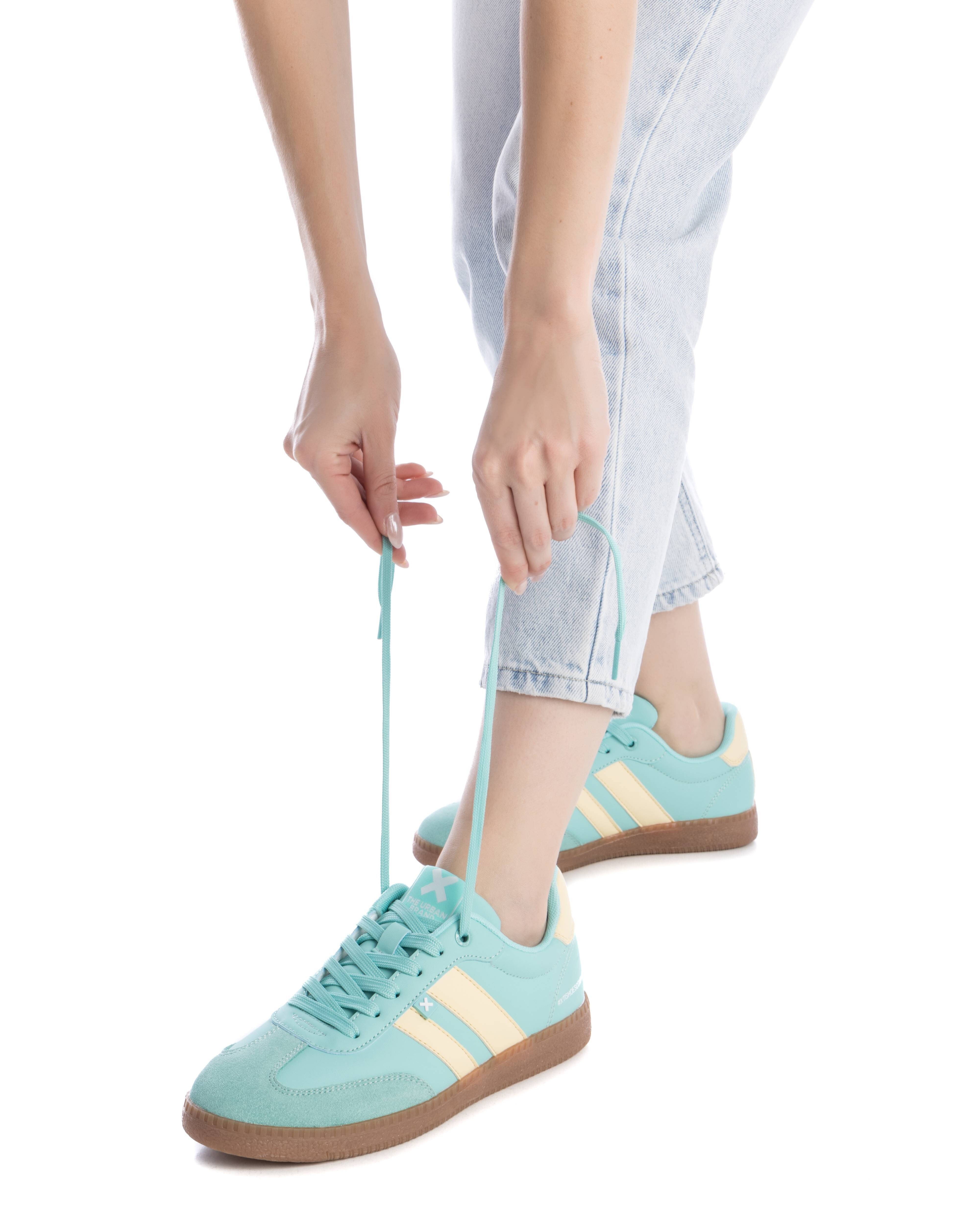 Zapatilla de mujer con cordones - Xti - Verde Verde-2