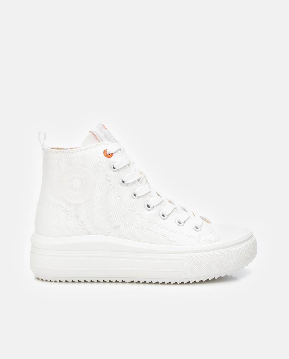 Zapatillas de lona de mujer con cremallera - Refresh - Blanco Blanco-1
