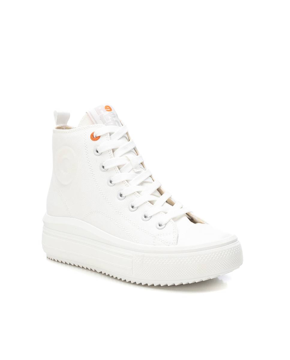 Zapatillas de lona de mujer con cremallera - Refresh - Blanco Blanco-3