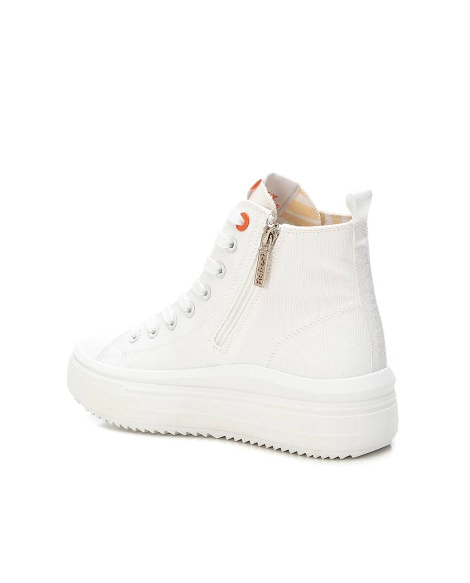 Zapatillas de lona de mujer con cremallera - Refresh - Blanco Blanco-2