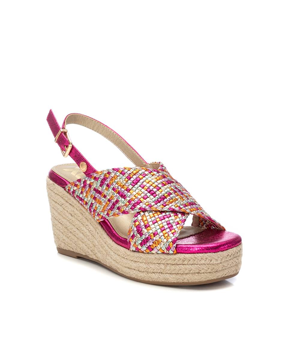 Sandalias de cuña de mujer con cierre de hebilla - Xti - Rosa Rosa-2