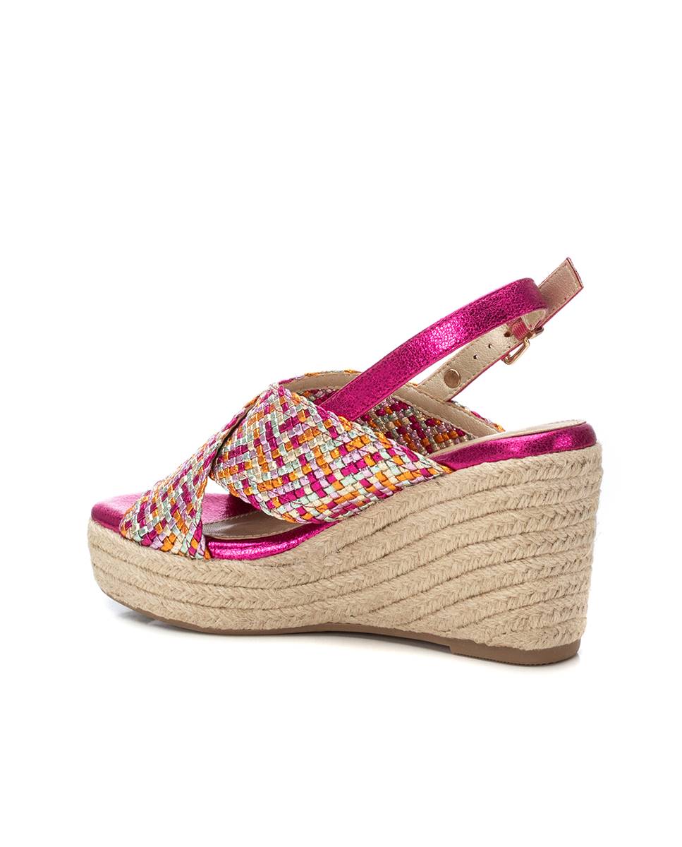 Sandalias de cuña de mujer con cierre de hebilla - Xti - Rosa Rosa-3