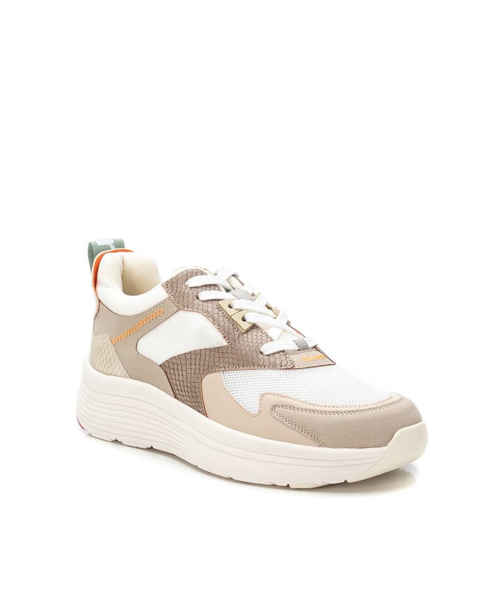 Zapatillas deportivas de mujer con cordones - Refresh - Beige Beige-3