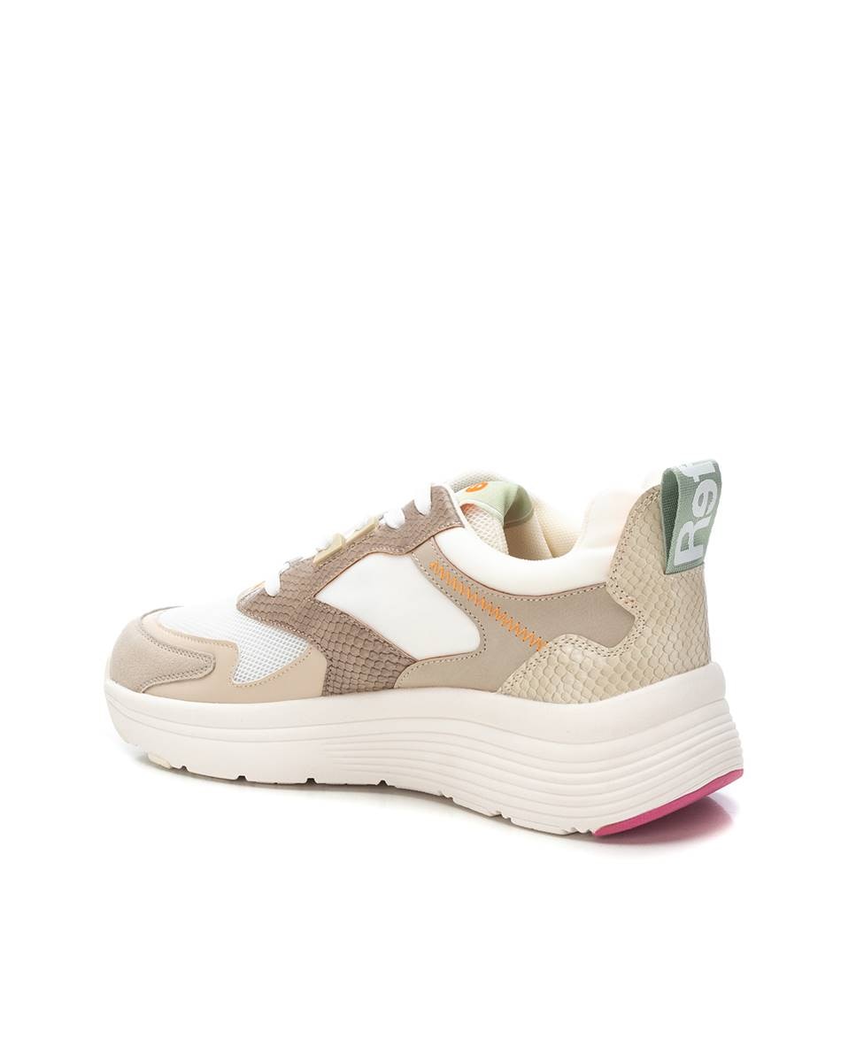 Zapatillas deportivas de mujer con cordones - Refresh - Beige Beige-4