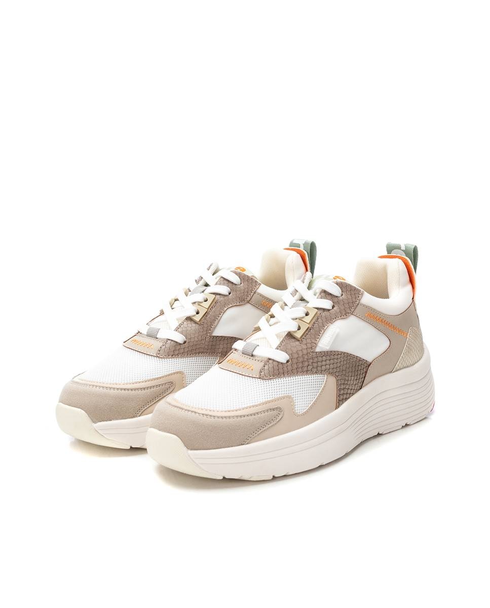 Zapatillas deportivas de mujer con cordones - Refresh - Beige Beige-5