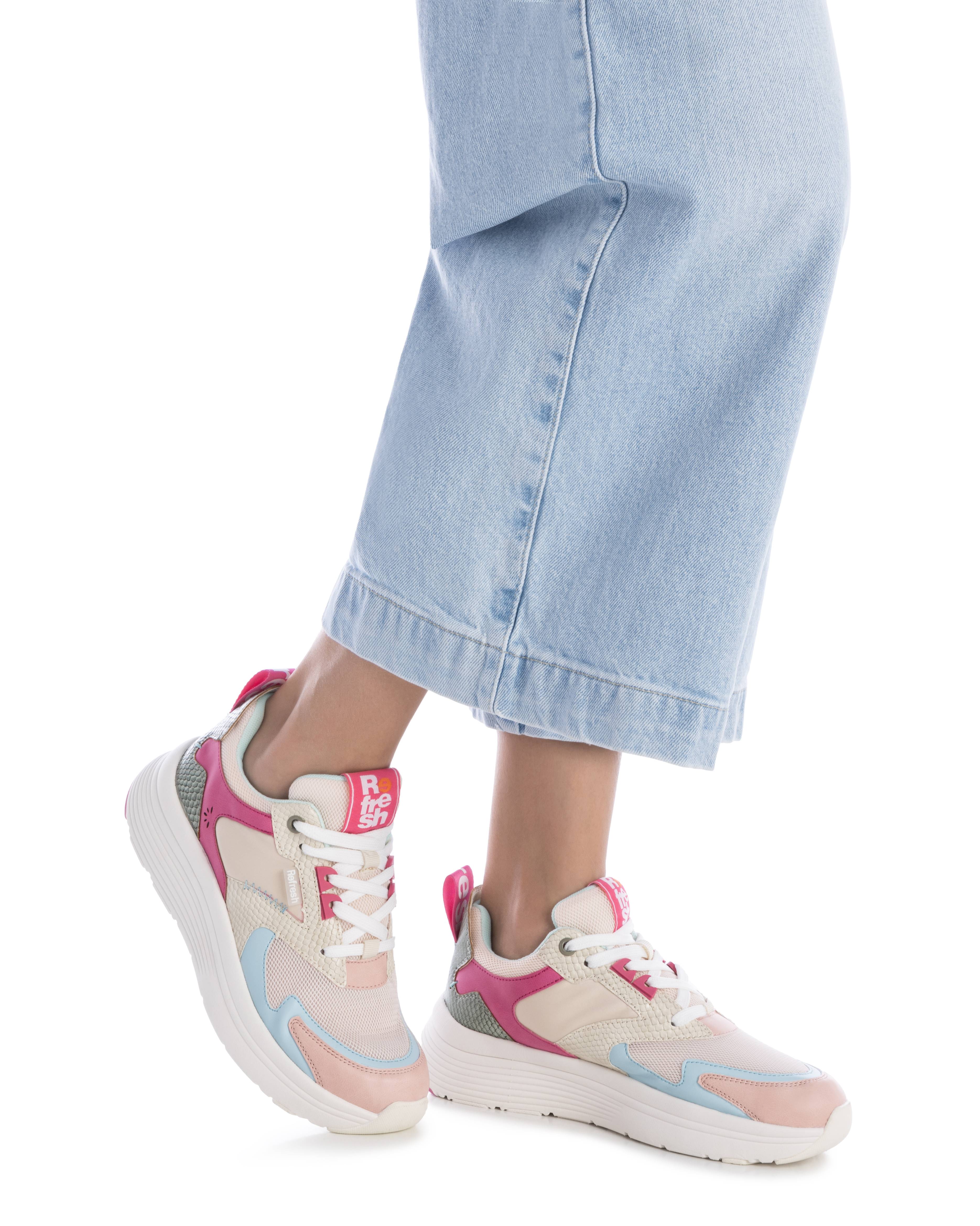 Zapatillas deportivas de mujer con cordones - Refresh - Fucsia Fucsia-2