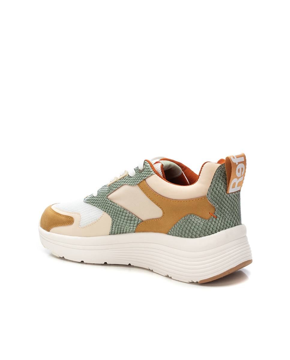 Zapatillas deportivas de mujer con cordones - Refresh - Beige Beige-4