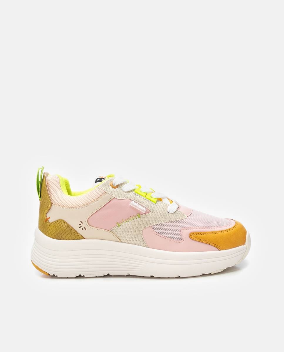 Zapatillas deportivas de mujer con cordones - Refresh - Nude Nude-1