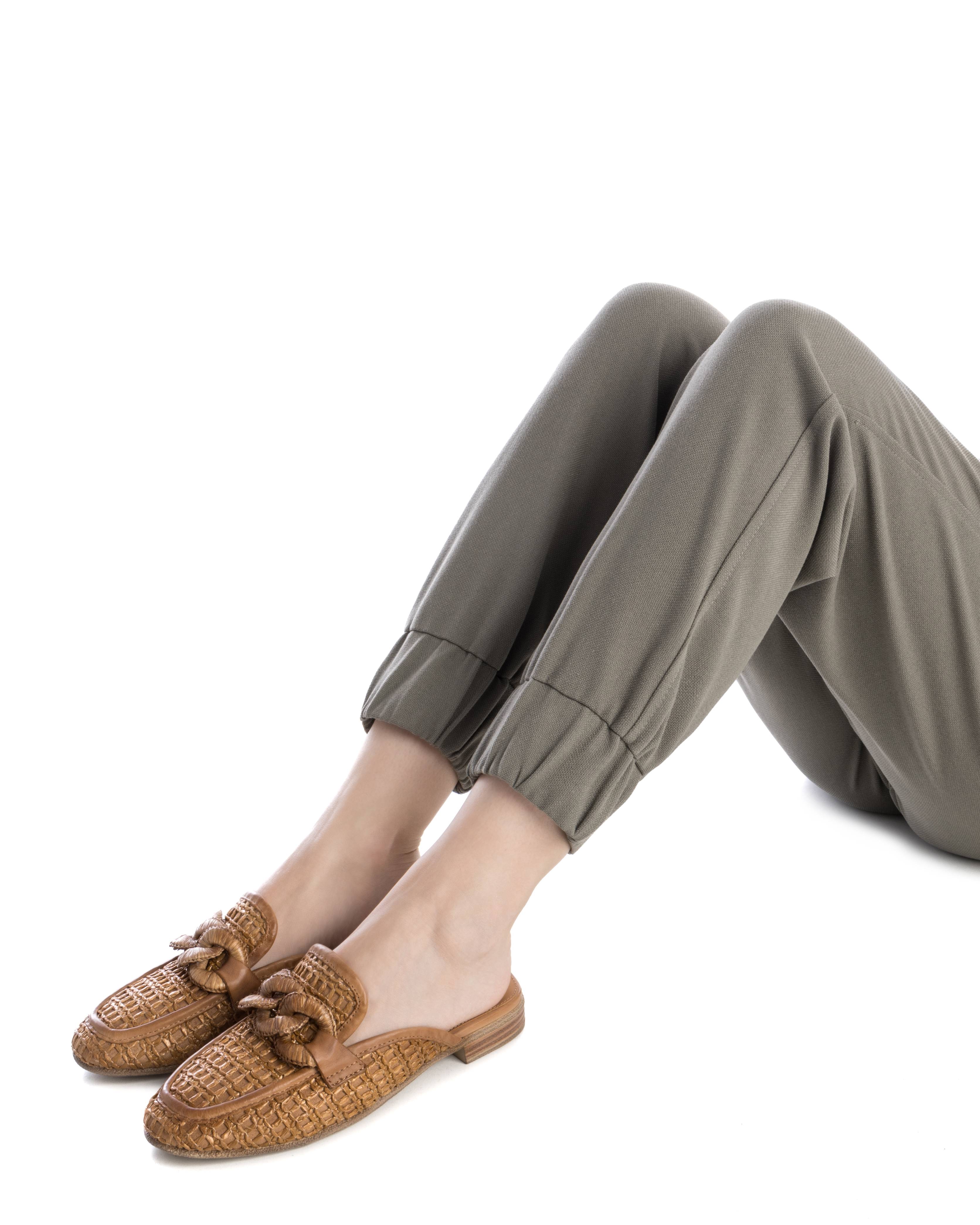 Zuecos planos de mujer de rejilla - Carmela - Camel Camel-2
