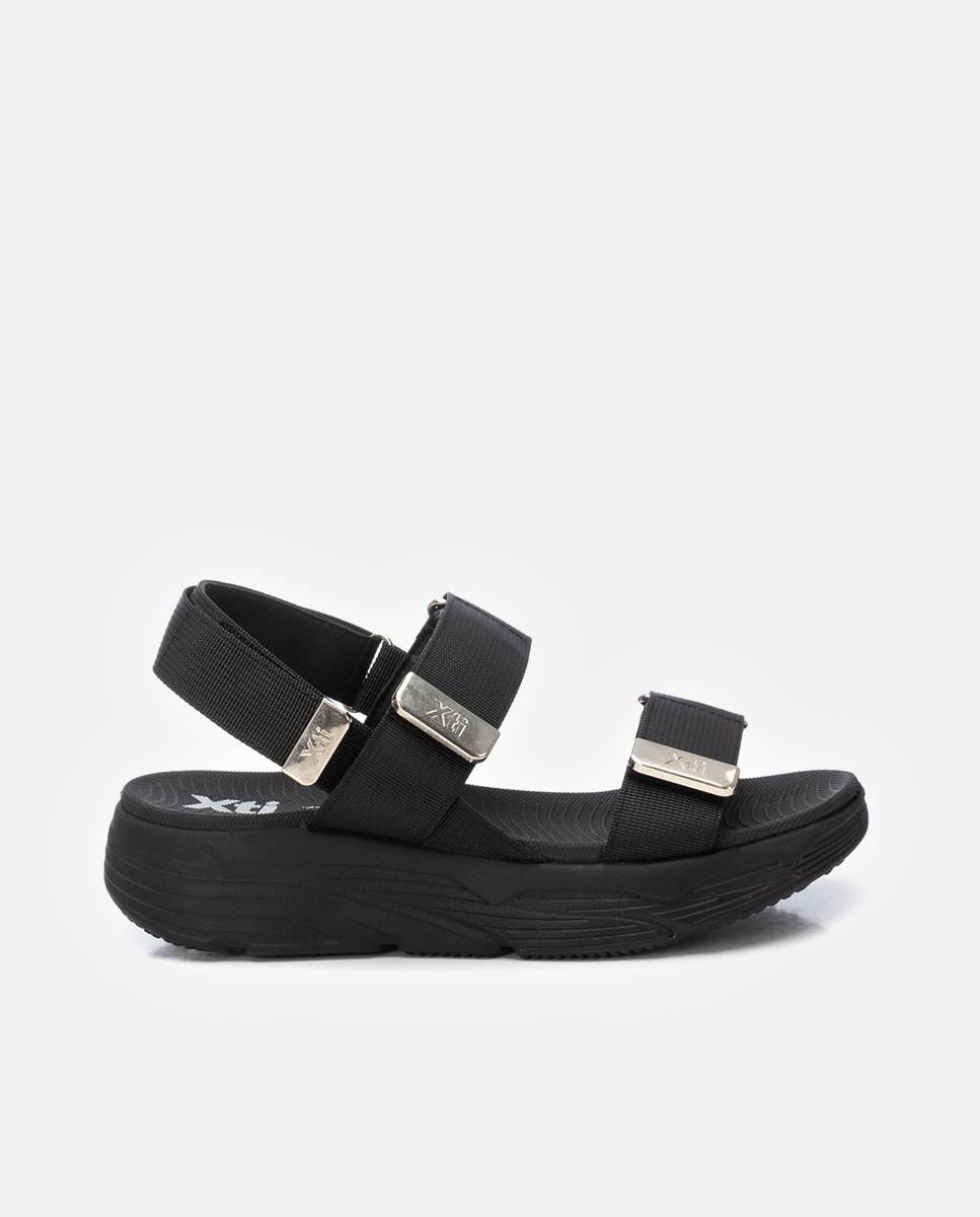 Xti - Sandalias planas de mujer con cierre autoadherente.