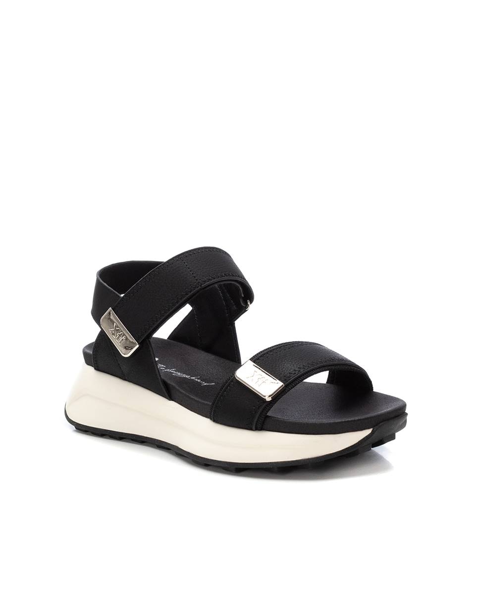 Sandalias planas de mujer con cierre ajustable - Xti - Negro Negro-3