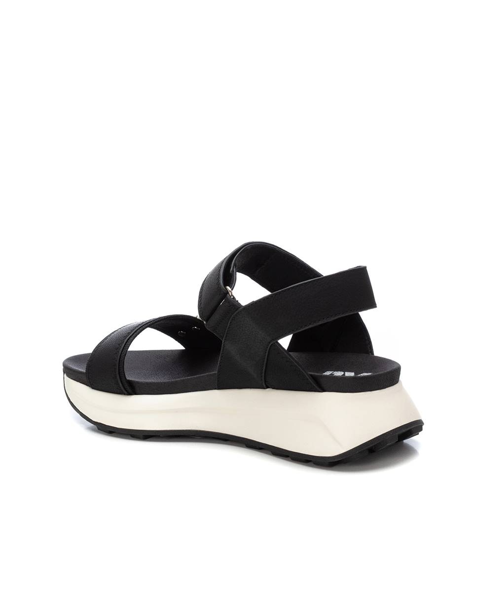 Sandalias planas de mujer con cierre ajustable - Xti - Negro Negro-2