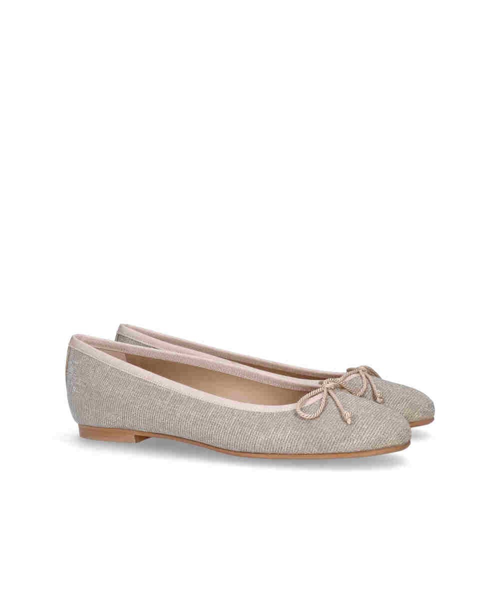 Bailarinas planas audrey de mujer en tela brillante - Mascaró - Plateado Plateado-3