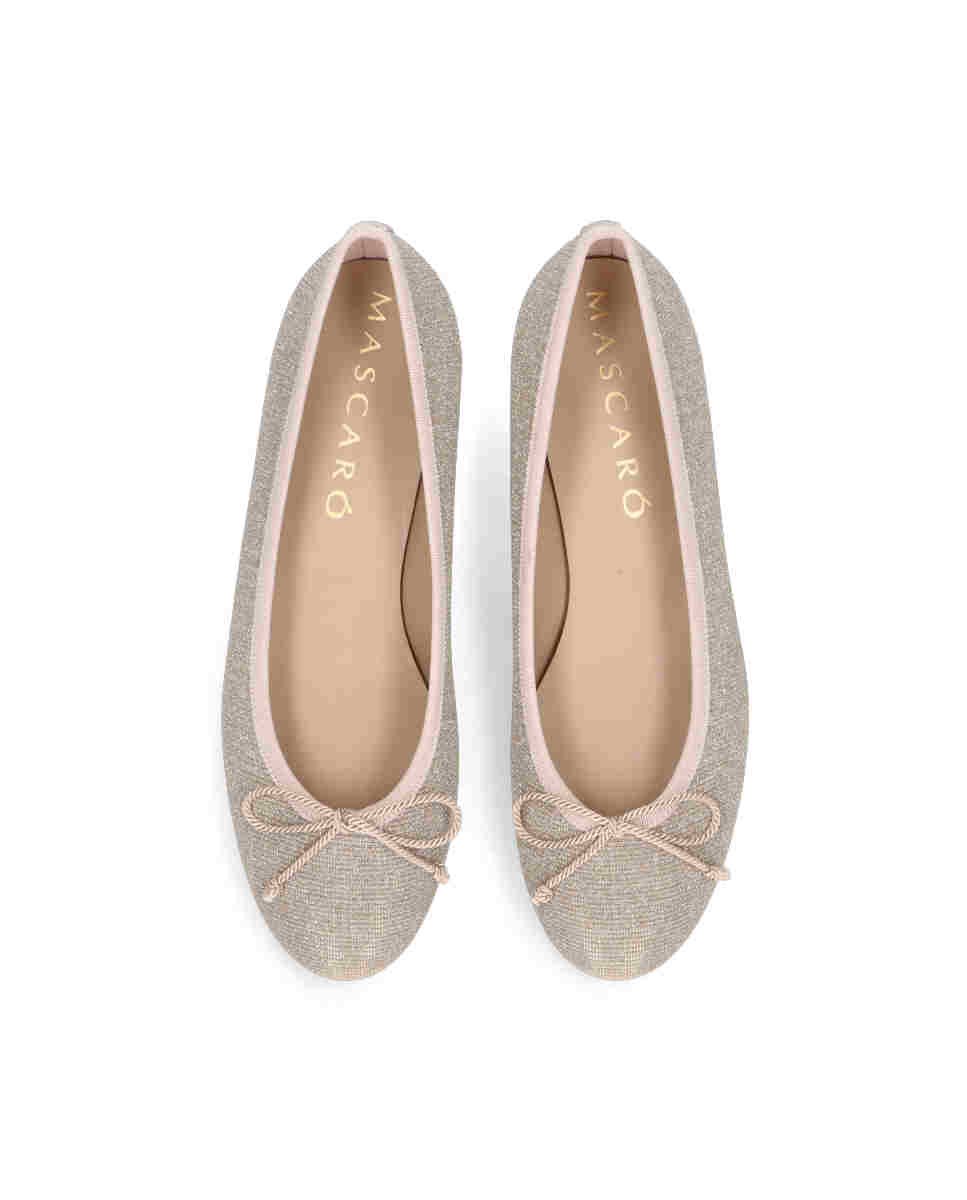 Bailarinas planas audrey de mujer en tela brillante - Mascaró - Plateado Plateado-2