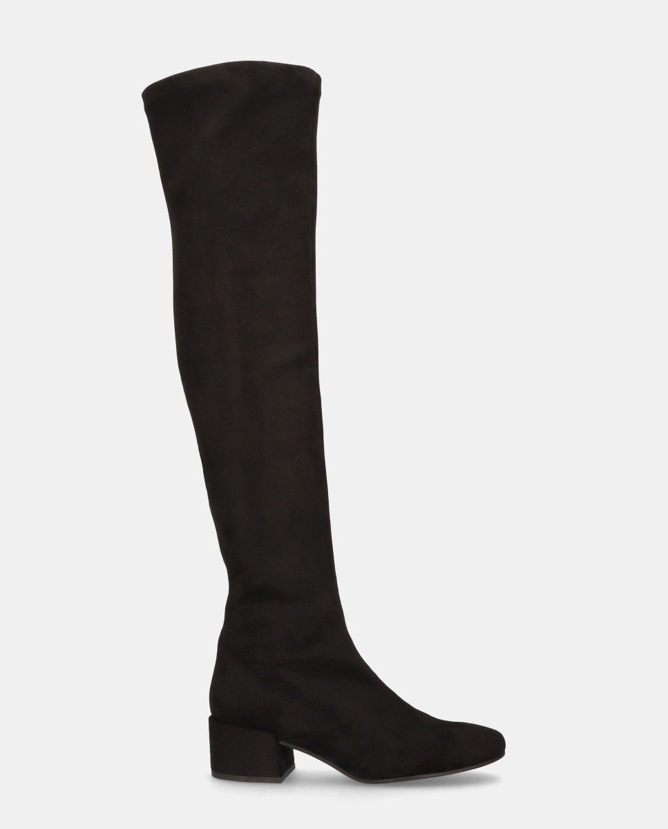 Botas básicas jendayi de mujer en tela elástica efecto ante - Pretty Ballerinas - Negro Negro-1