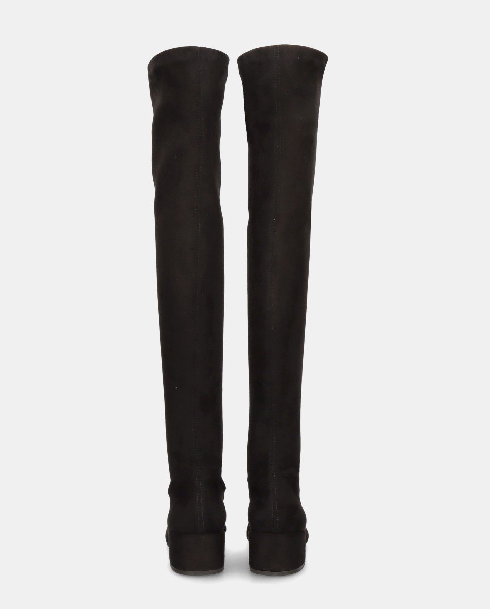 Botas básicas jendayi de mujer en tela elástica efecto ante - Pretty Ballerinas - Negro Negro-3