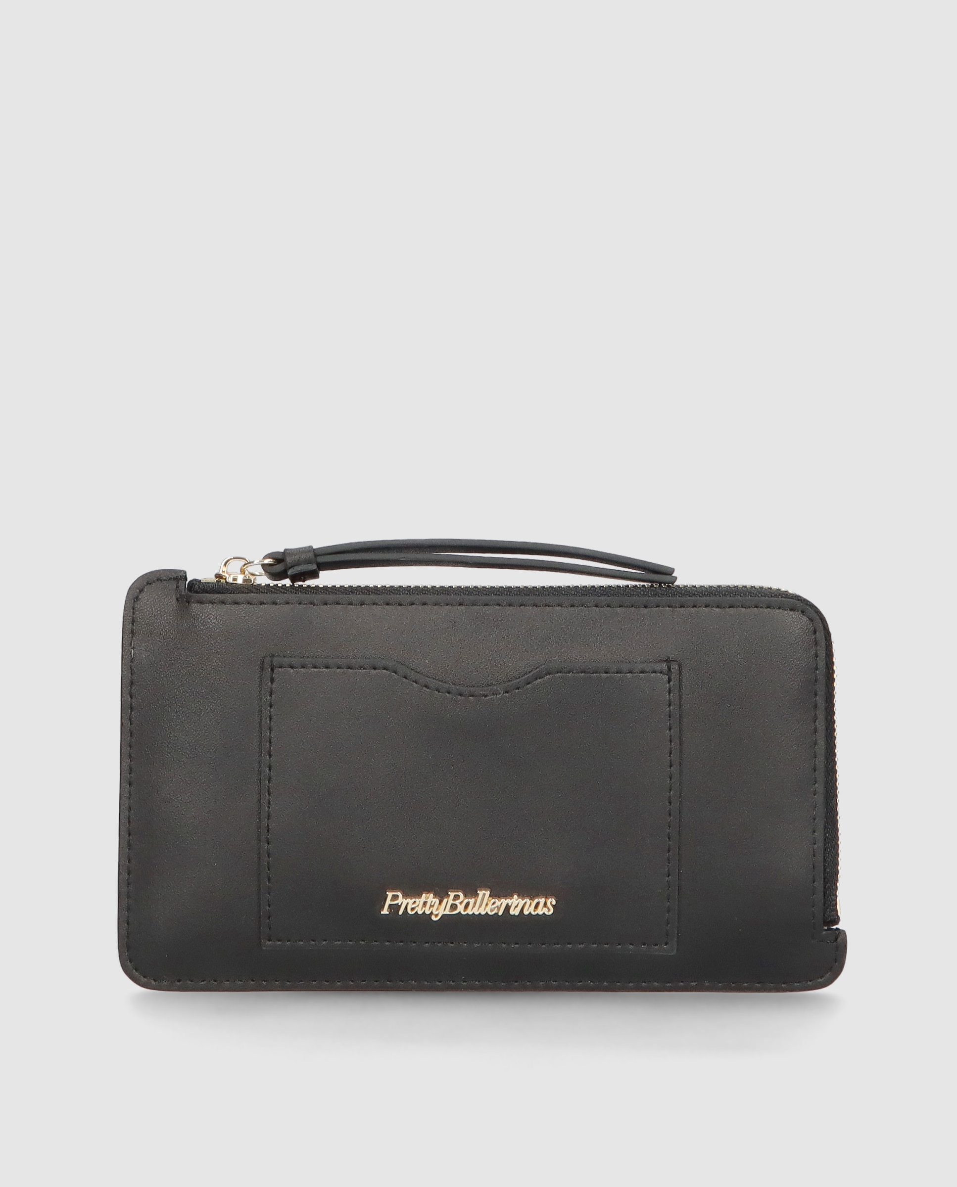 Imagen 1 de Monedero rectangular en napa con cremallera Negro