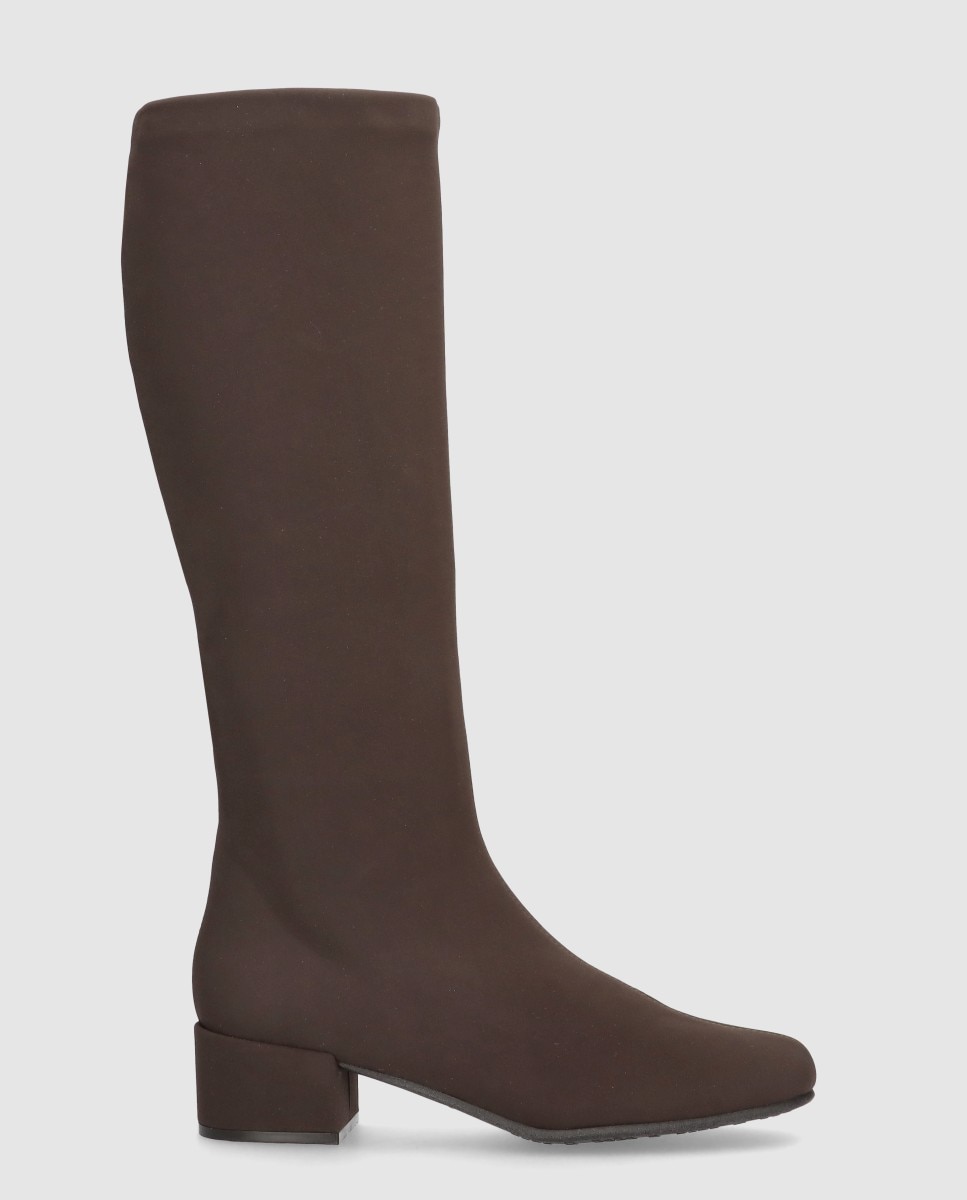 Botas básicas Milan de mujer en tela elástica resistente al agua - Mascaró - Marrón Marrón-1