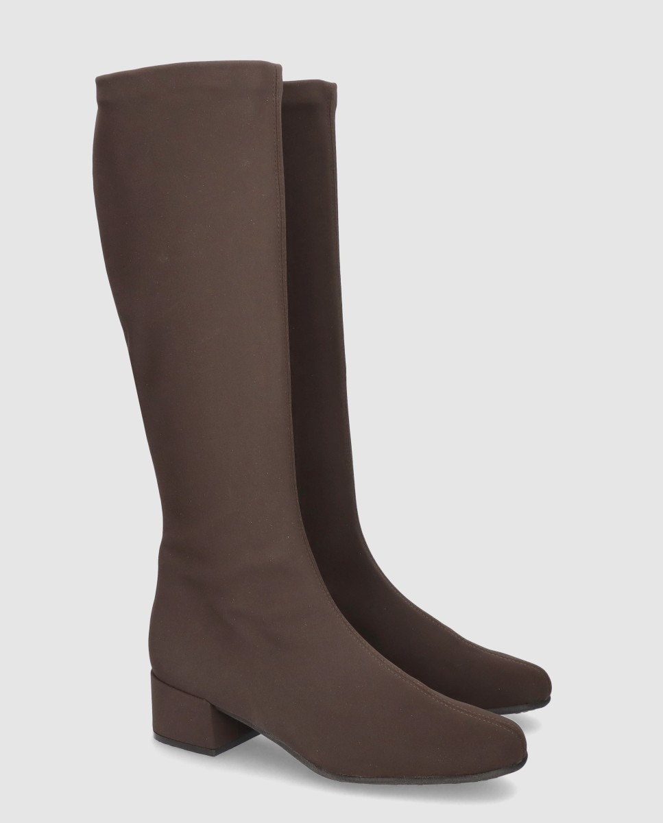 Botas básicas Milan de mujer en tela elástica resistente al agua - Mascaró - Marrón Marrón-3