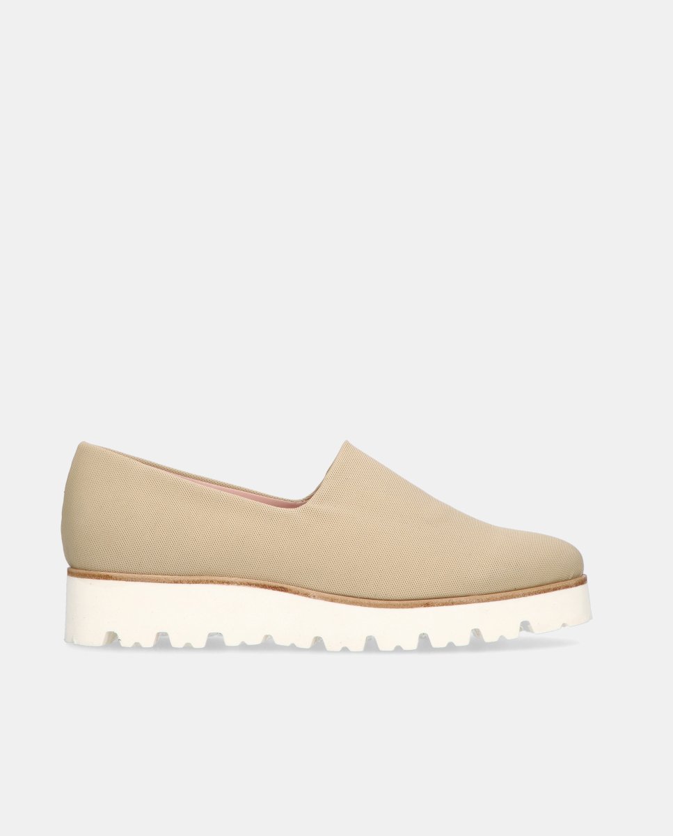 Mocasines planos charlize de mujer en tela elástica transpirable - Pretty Ballerinas - Beige Beige-1