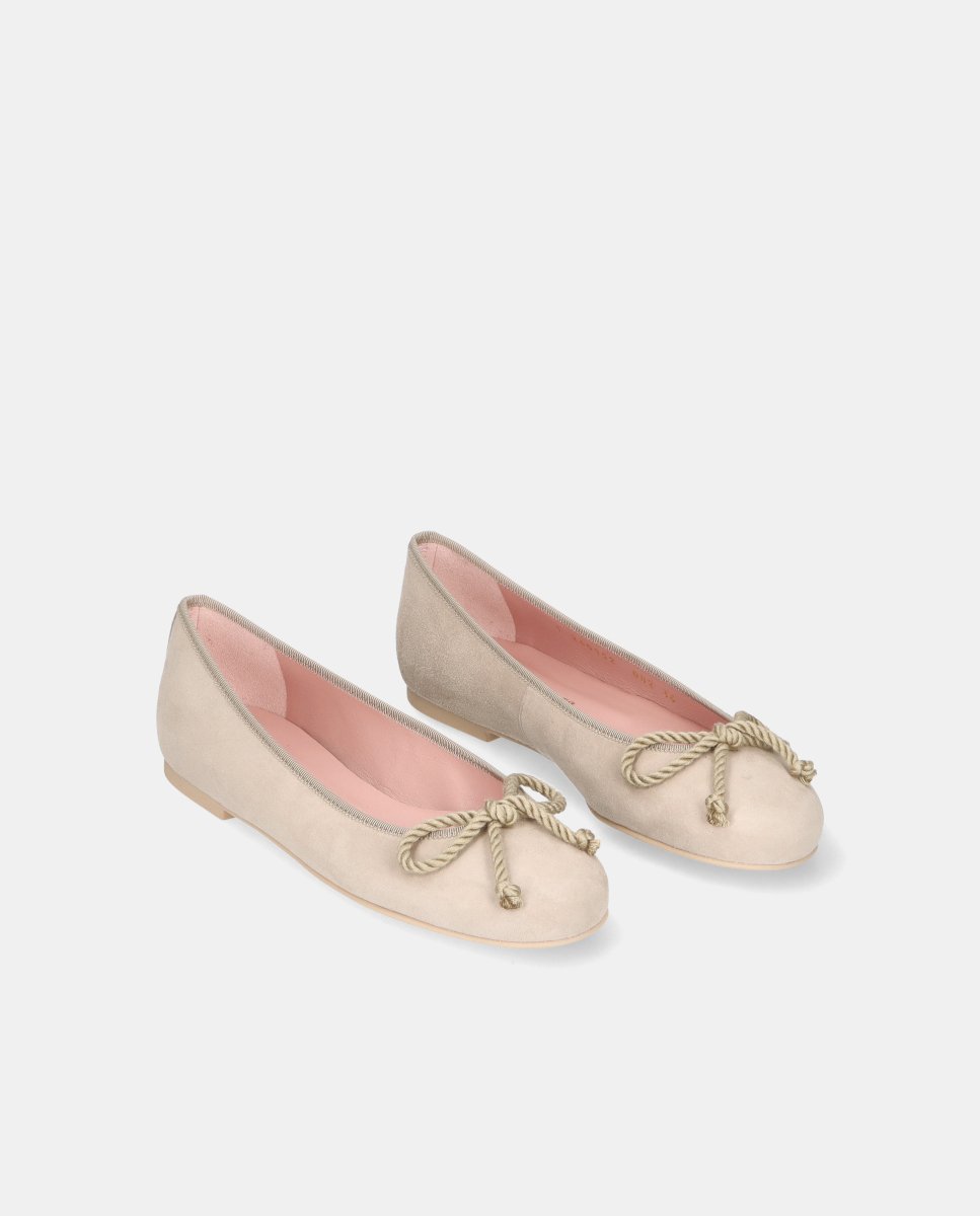 Bailarinas rosario de mujer en ante suave - Pretty Ballerinas - Beige Beige-3