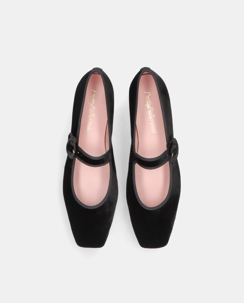 Bailarinas camille de mujer en terciopelo acolchado - Pretty Ballerinas - Negro Negro-2
