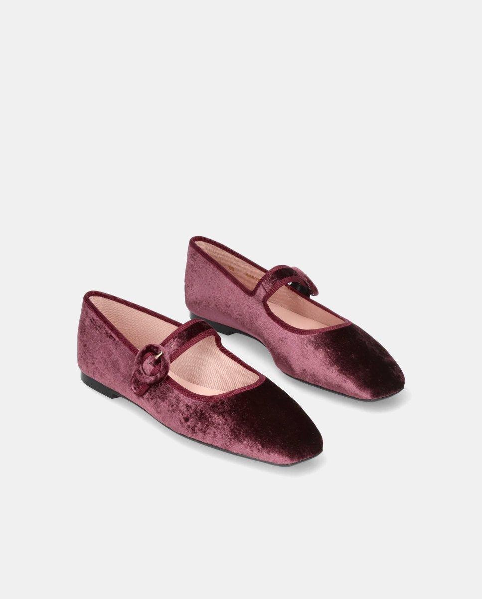 Bailarinas camille de mujer en terciopelo acolchado - Pretty Ballerinas - Rojo Rojo-3